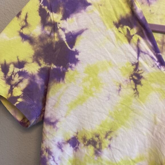 PINK- lime green and purple tie dye shirt- Size large - Picture 3 of 7